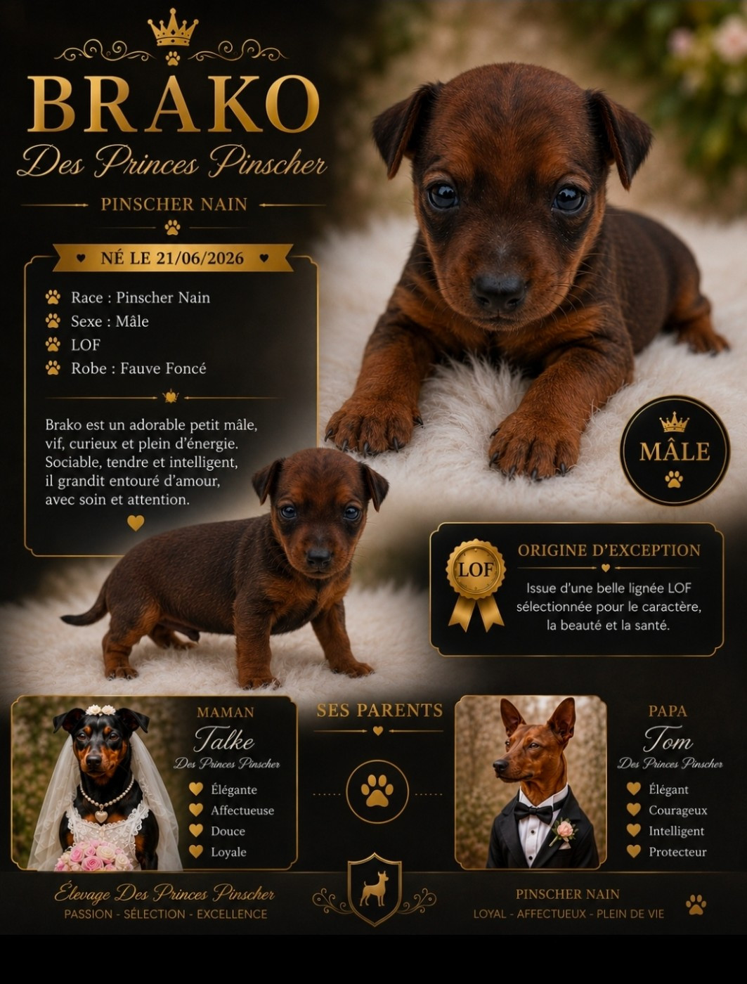 des Princes Pinscher - Chiots disponibles - Pinscher nain